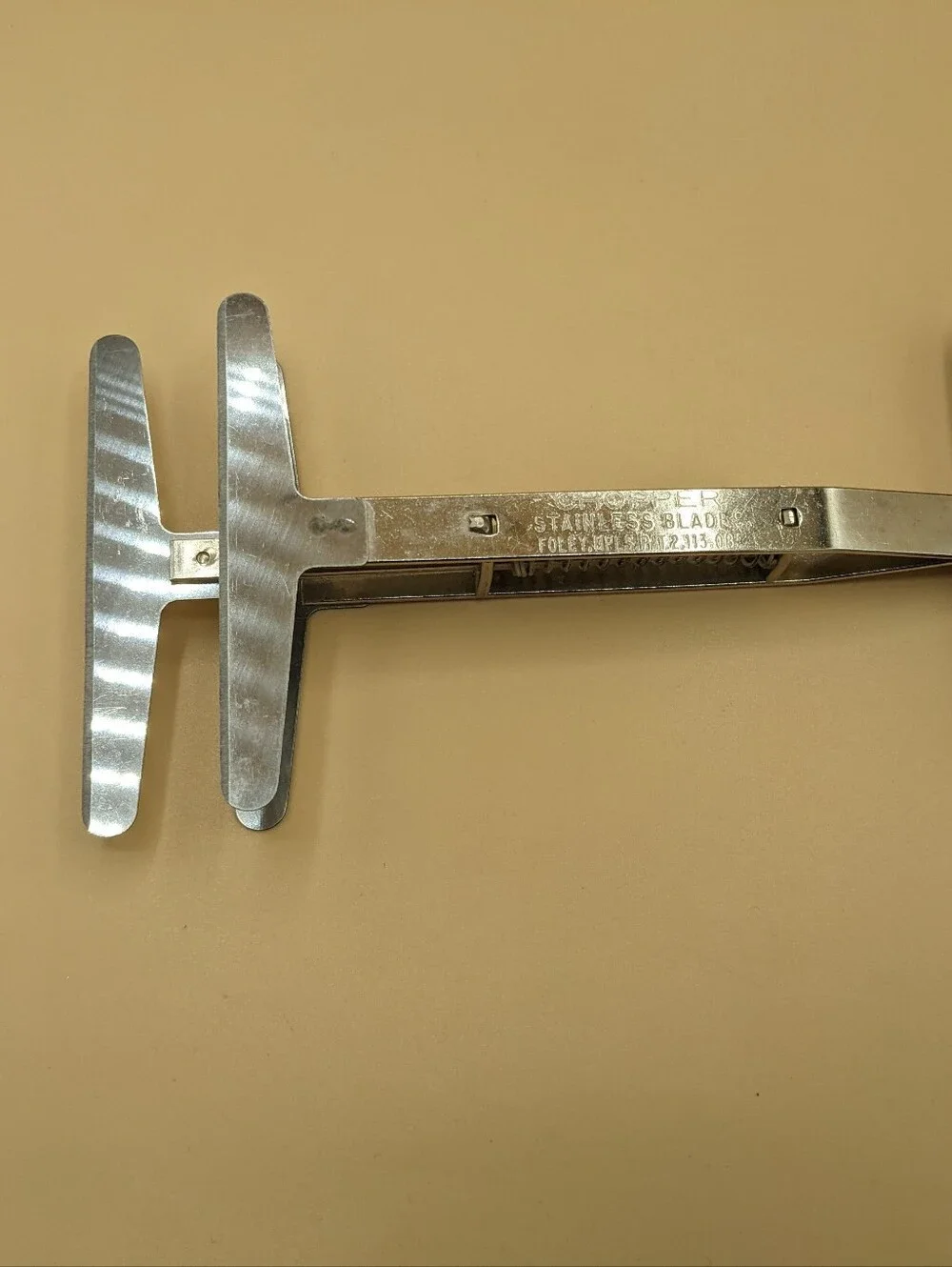 Vtg Foley Food Chopper Spring Loaded 3-Blade  Manual Stainless Black Handle USA